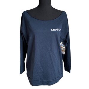 Cali Baja Navy Blue Long Sleeve Top Size Large